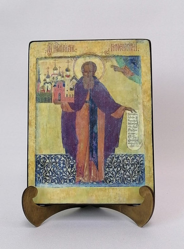 Святой Кирилл Белозерский, XVII в, 15x20x1,8 см, арт А663
