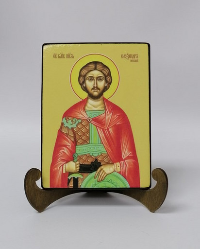 Александр Невский, святой благоверный князь, 12x16х1,8 см, арт Ид3789-3