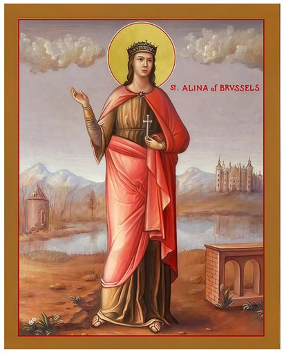 Святая мученица Алина Бельгийская, 16x20x1,8 см, арт В8349 Святая мученица Алина Бельгийская, 16x20x1,8 см, арт В8349