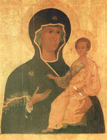 Смоленская икона Божией Матери. XVI век, 12x16x3 см, арт А6636
