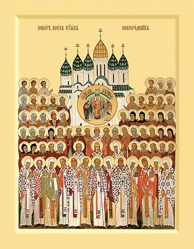 Собор Новгородских Святых, 12x16x3 см, арт Ик20102 Собор Новгородских Святых, 12x16x3 см, арт Ик20102