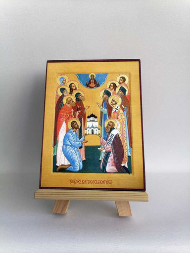 Собор Вятских святых. Икона. Вятка. 2007 год, 12x16x3 см, арт Б0291