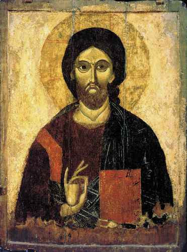Спас Вседержитель. Конец XIII века, 12x16x3 см, арт А1078