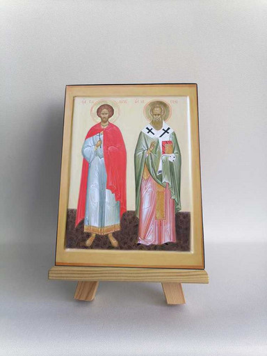 Сщмч. Евгений и мч. Валерий, 7,5x10x1,8 см, арт Б0455