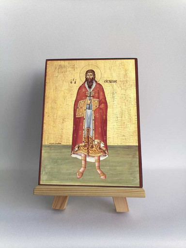 Святой Евстратий Севастийский, 12x16x3 см, арт Б0447