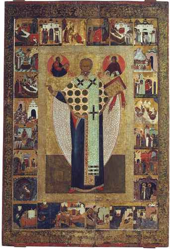Святой Никола в житии, 12x16x3 см, арт А832 Святой Никола в житии, 12x16x3 см, арт А832