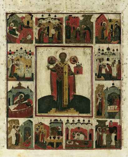 Святой Николай Можайский с житием, ок. 1600, 12x16x3 см, арт А779