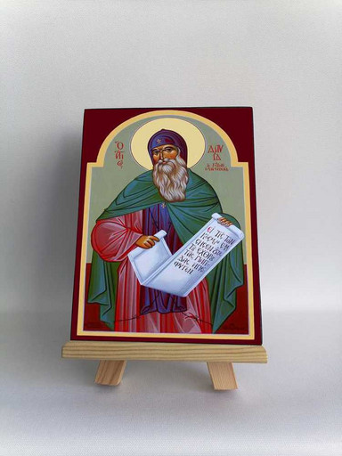 Святой Преподобный Давид Эвбейский, 12x16x3 см, арт Б0449