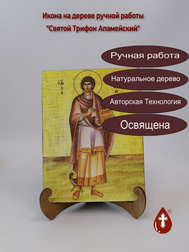 Святой Трифон Апамейский, 12x16x1,8 см, арт А5287