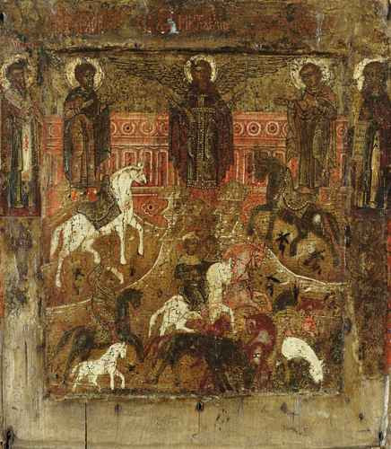 Святые Флор и Лавр, ок.1650, 9x12x3 см, арт А424 Святые Флор и Лавр, ок.1650, 9x12x3 см, арт А424