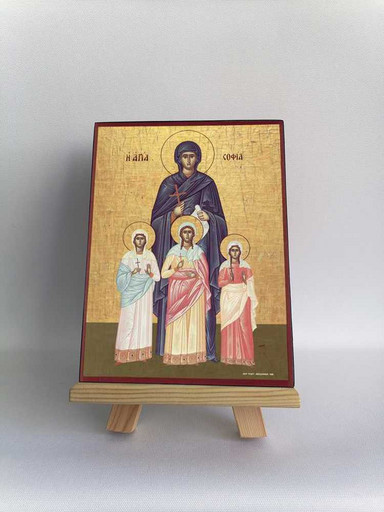 Святые мученицы Вера, Надежда, Любовь и их мать София, 9x12x3 см, арт Б0286