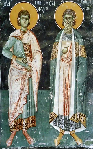 Святые мученики Порфирий и Онисифор, 12x16x3 см, арт А626
