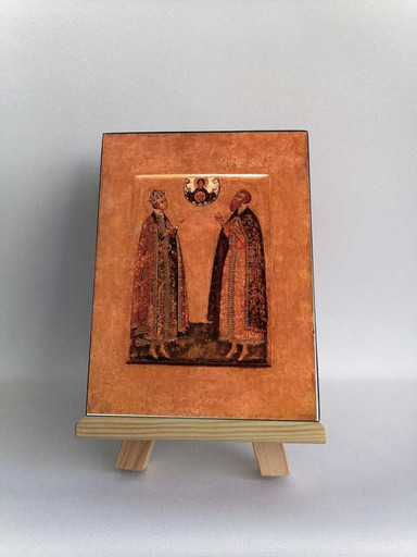 Свв. Димитрий и Роман Угличские, 9x12x3 см, арт Б0428