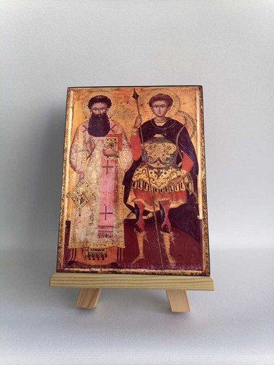 Свв. Григорий Палама и Димитрий Солунский, 12x16x3 см, арт Б0427