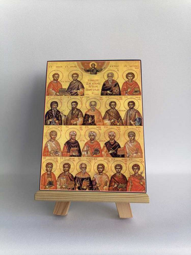 Свв. врачи. Икона. Греция. До 2002 года, 9x12x3 см, арт Б0263