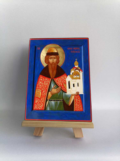 Святой князь Всеволод Псковский, 12x16x3 см, арт Б0260