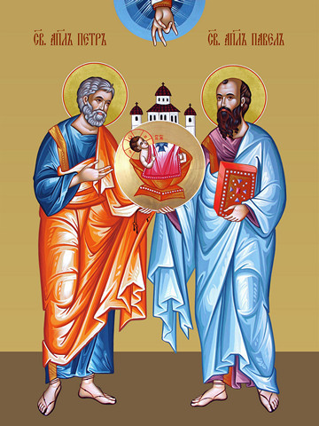 Павел и Петр, святой апостол, 30x40x4 см, арт И12376