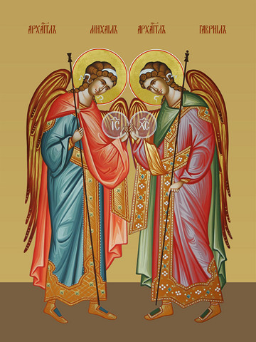 Гавриил и Михаил, архангелы, 12x16x3 см, арт И7618