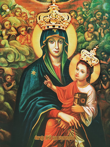Бердичевская икона божьей матери, 25х28 см, арт И9259