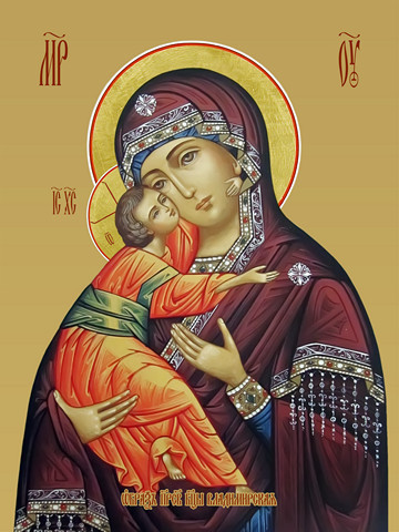 Владимирская икона божьей матери, 25х28 см, арт И9289