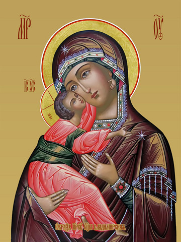 Владимирская икона божьей матери, 25х28 см, арт И9290