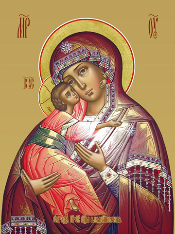 Владимирская икона божьей матери, 25х28 см, арт И9293