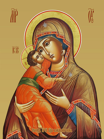 Владимирская икона божьей матери, 25х34 см, арт И10909