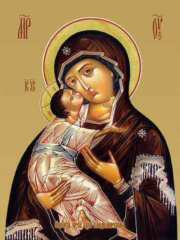 Владимирская икона божьей матери, 25х34 см, арт И10910