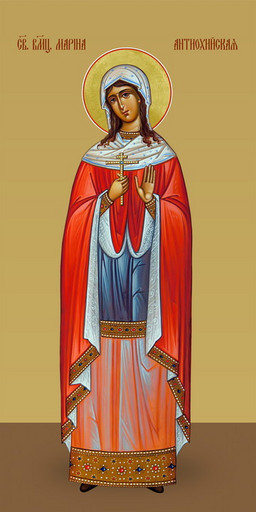 Марина (Маргарита) Антиохийская, святая, 25х52 см, арт И7327