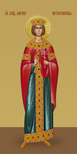 Марина (Маргарита) Антиохийская, святая, 25х52 см, арт И7328