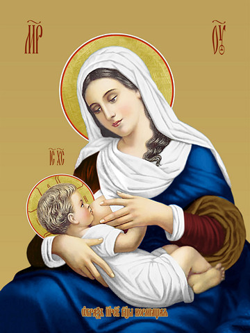 Кормящая икона божьей матери, 15х20 см, арт И7833