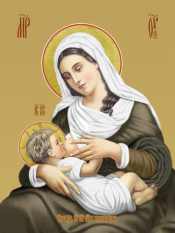 Кормящая икона божьей матери, 15х20 см, арт И7834