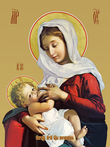 Кормящая икона божьей матери, 15х20 см, арт И7835