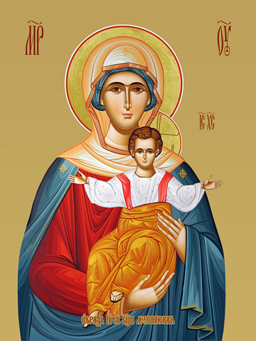 Леушинская икона божьей матери, 15х20 см, арт И7846