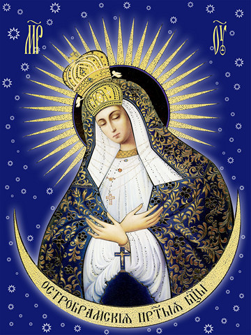 Остробрамская икона божьей матери, 25х28 см, арт И9506