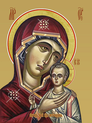 Петровская икона божьей матери, 30x40x4 см, арт И12747