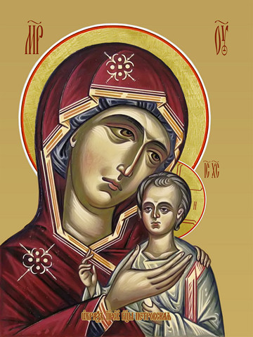 Петровская икона божьей матери, 15х20 см, арт И7905