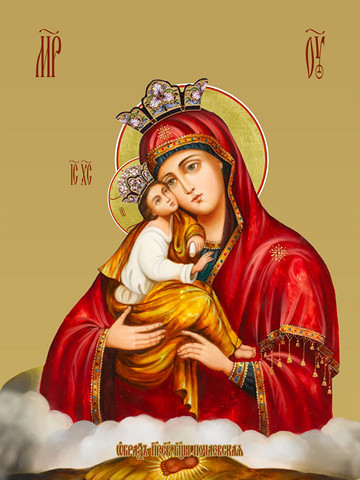 Почаевская икона божьей матери, 15х20 см, арт И7954