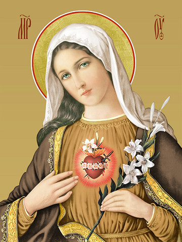 Святое Сердце Марии, 15х20 см, арт И7975