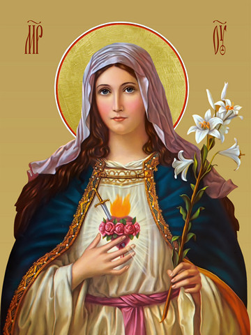 Святое Сердце Марии, 15х20 см, арт И7976