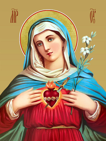 Святое Сердце Марии, 15х20 см, арт И7980
