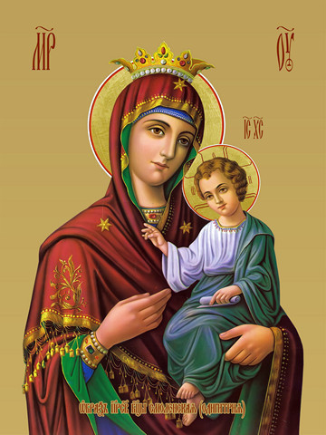 Смоленская икона божьей матери (Одигитрия), 12x16x3 см, арт И7989