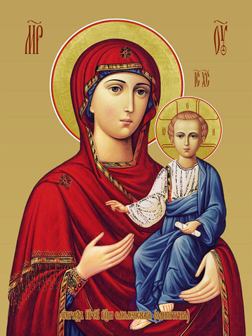 Смоленская икона божьей матери (Одигитрия), 30x40x4 см, арт И12832
