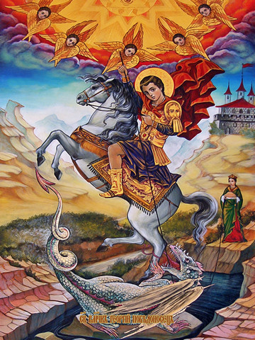 Георгий Победоносец, великомученик, 30x40x4 см, арт И13107