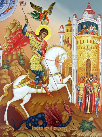 Георгий Победоносец, великомученик, 30x40x4 см, арт И13110