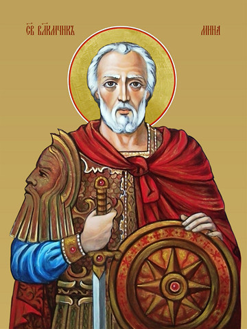 Мина, святой великомученик, 30x40x4 см, арт И13244