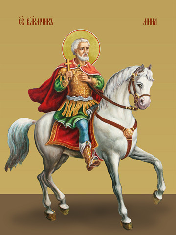 Мина, святой великомученик, 30x40x4 см, арт И13248