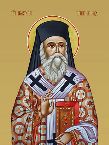 Нектарий Эгинский, святитель, 30x40x4 см, арт И13258