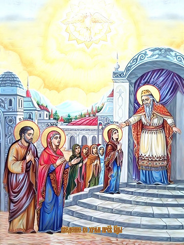 Введение во храм Пресвятой Богородицы, 30x40x4 см, арт И13546