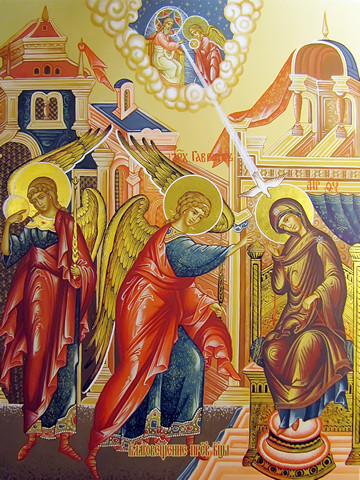 Благовещение Пресвятой Богородицы, 30x40x4 см, арт И13564